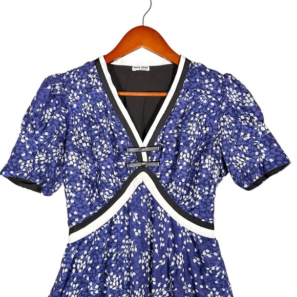 MIU MIU Silk Floral A-Line Dress - Picture 7 of 15